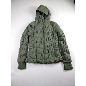 Be Boundless Jacket‎ Women's Large Green Hooded Quilted Gorpcore Cabincore Cozy